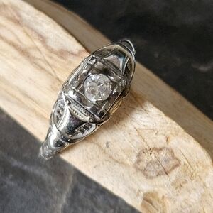 Vintage Edwardian 14K Real Diamond Wedding Band